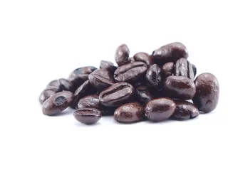 Dark roasted coffee beans