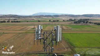 Communications tower drone photo