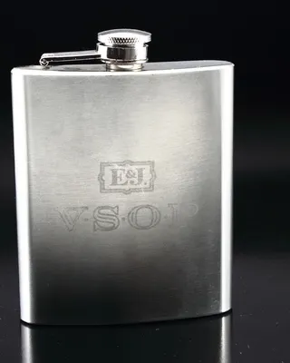 Whiskey or brandy engraved flask